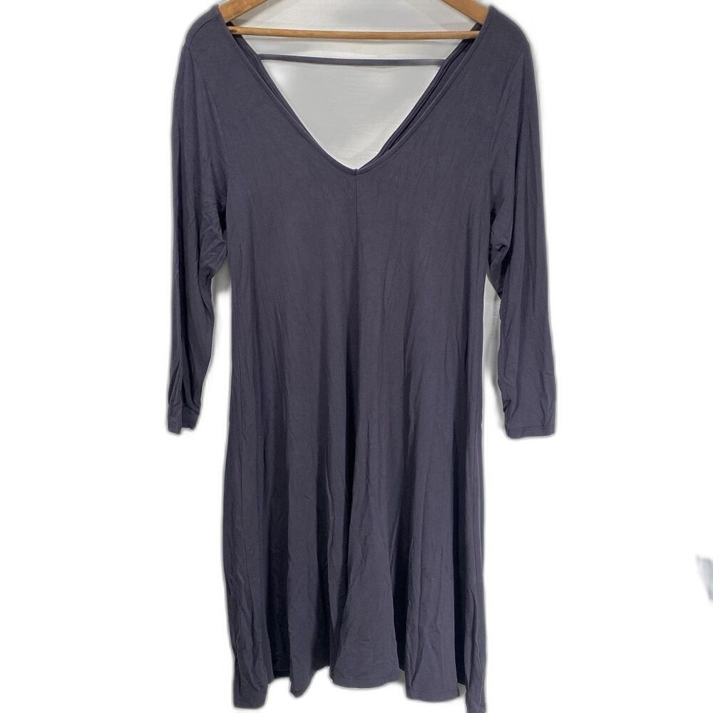 TORRID Mini Dress Fit & Flare V-Neck Stretch Knit 3/4 Sleeves Womens 00 M Blue